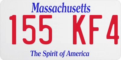 MA license plate 155KF4