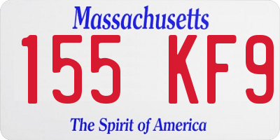 MA license plate 155KF9