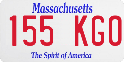 MA license plate 155KG0