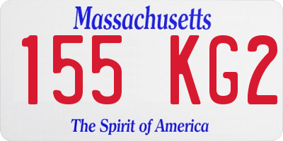 MA license plate 155KG2