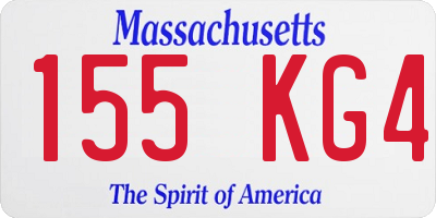 MA license plate 155KG4