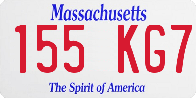 MA license plate 155KG7
