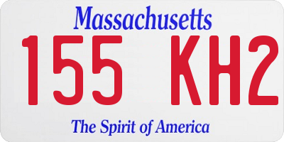 MA license plate 155KH2