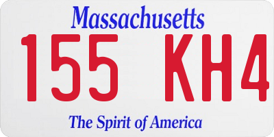MA license plate 155KH4
