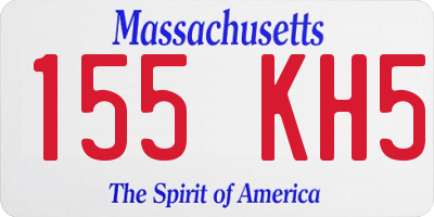 MA license plate 155KH5