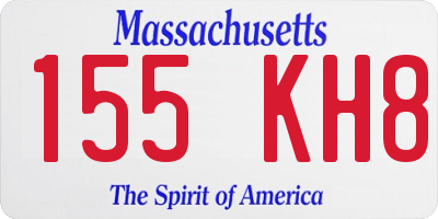 MA license plate 155KH8