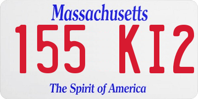 MA license plate 155KI2