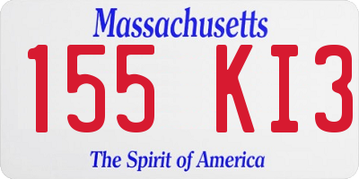 MA license plate 155KI3