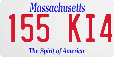 MA license plate 155KI4