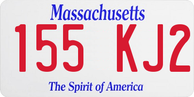 MA license plate 155KJ2