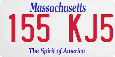 MA license plate 155KJ5