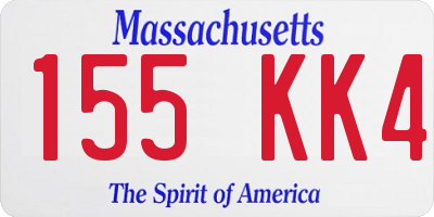 MA license plate 155KK4