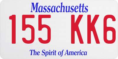 MA license plate 155KK6