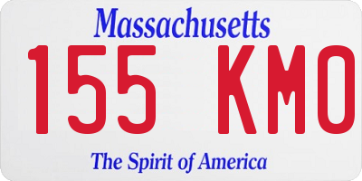 MA license plate 155KM0