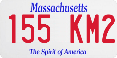 MA license plate 155KM2