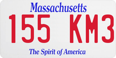 MA license plate 155KM3