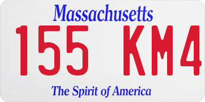 MA license plate 155KM4
