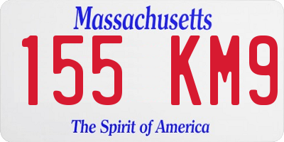 MA license plate 155KM9