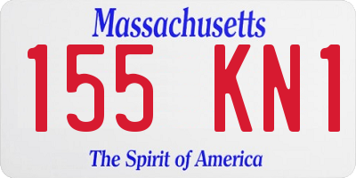 MA license plate 155KN1