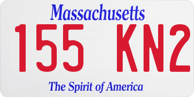MA license plate 155KN2