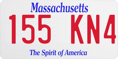 MA license plate 155KN4