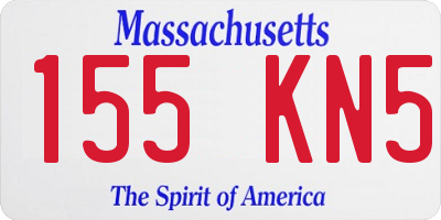 MA license plate 155KN5
