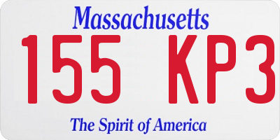 MA license plate 155KP3