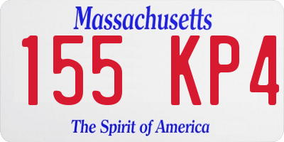MA license plate 155KP4
