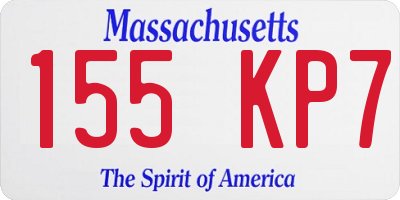 MA license plate 155KP7