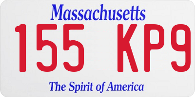 MA license plate 155KP9