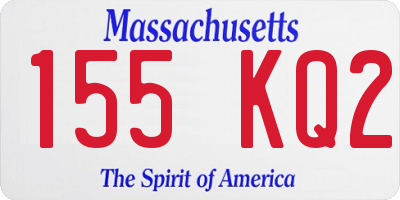 MA license plate 155KQ2