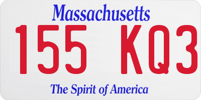 MA license plate 155KQ3