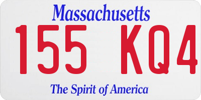 MA license plate 155KQ4