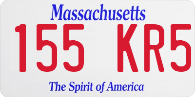 MA license plate 155KR5