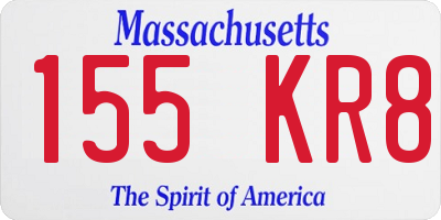 MA license plate 155KR8