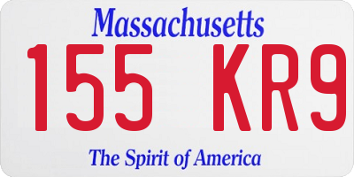 MA license plate 155KR9