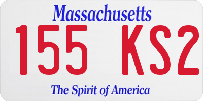 MA license plate 155KS2