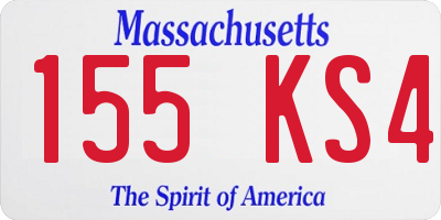 MA license plate 155KS4
