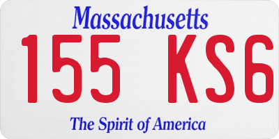 MA license plate 155KS6