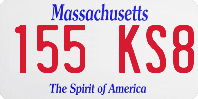MA license plate 155KS8
