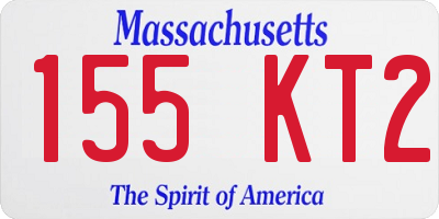 MA license plate 155KT2