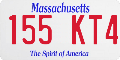 MA license plate 155KT4