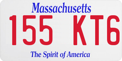 MA license plate 155KT6