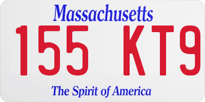 MA license plate 155KT9