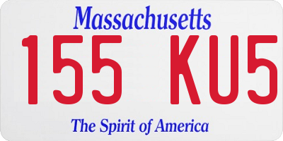 MA license plate 155KU5