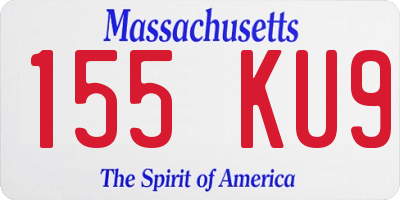 MA license plate 155KU9