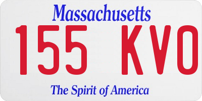 MA license plate 155KV0