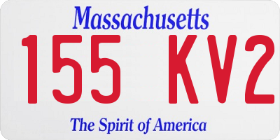MA license plate 155KV2