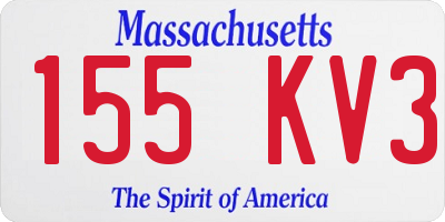 MA license plate 155KV3
