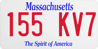 MA license plate 155KV7